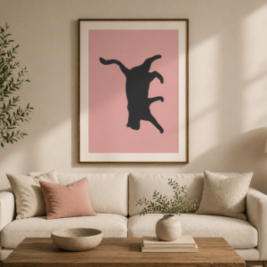 Minimalist Cat Silhouette Wall Art Print