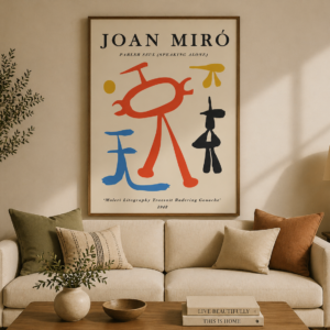 Joan Miró Inspired Abstract Poster – Mid Century Modern Printable Wall Art for Living Room