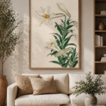 Vintage Lily Botanical Wall Art Print