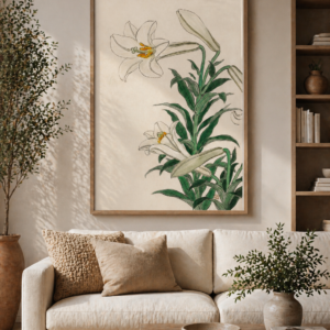 Vintage Lily Botanical Wall Art Print