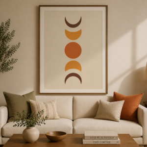 Mid-Century Abstract Sun Phases Printable Wall Art