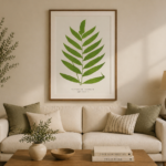 Vintage Fern Botanical Wall Art Print – Minimalist Green Plant Living Room Decor